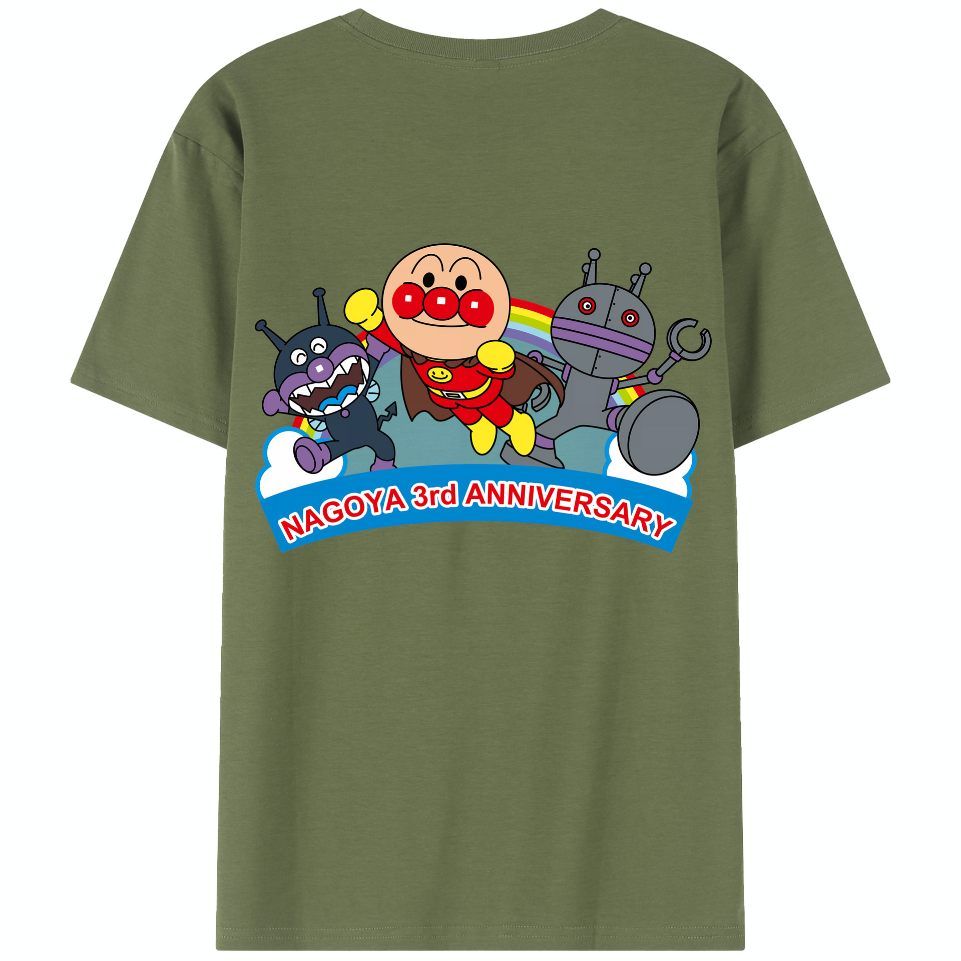 （画像用） アンパンマン Anpanman 綿100％半袖Tシャツ（背面プリント）